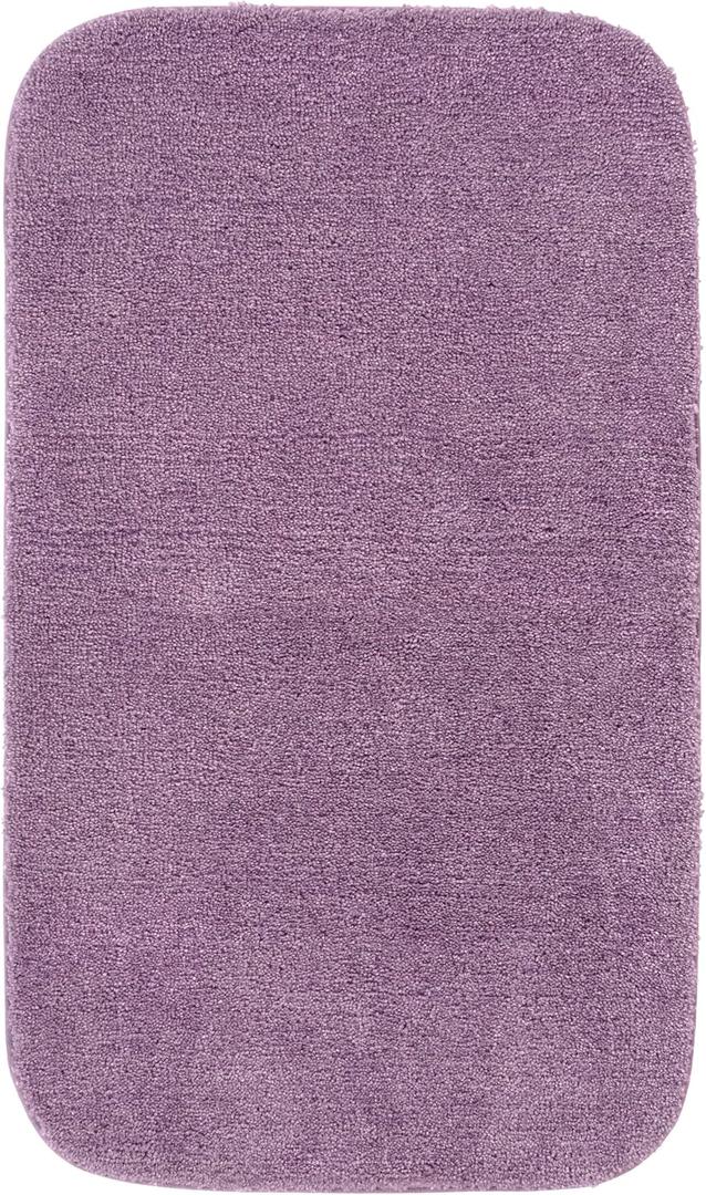 Garland Rug Traditional Nylon Washable Purple 24" X 40" Bath Rug - Soft, Absorbent, And Stylish for Your Bathroom
