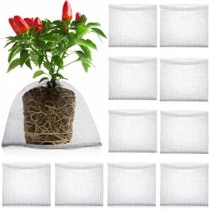 10 Pcs Root Guard Gopher Proof Wire Basket Stainless Steel Gopher Baskets Planter Cages for Planting Underground Knitted Wire Plant Protector Garden Netting for Root Protection(10 Gallon)