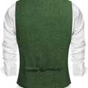 COOFANDY Men's Casual Business Vests Lightweight Waistcoat Slim Fit Suit Vest (Green, M)