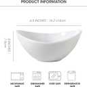 6pcs White Serving Bowls, 6.5-inch Ceramic Soup Bowls, for Ice Cream, Salad, Fruit, Yogurt, Cereal, Dipping, Oval Porcelain Pasta Dish, Stackable Essential Kitchen Bowl Microwave and Dishwasher Safe