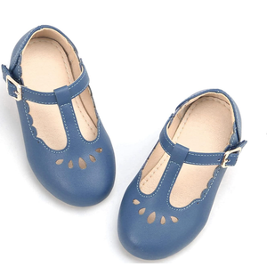 THEE BRON Girl's T-Strap Flats Toddler/Little Kid Ballet Mary Jane Party Dress Shoes, 19,3 cm