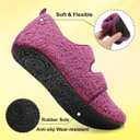 LeIsfIt Womens Slippers Adjustable Diabetic Slippers Wide Soft Arthritis Edema House Shoes Warm Fuzzy Slipper Socks with Rubber Sole (7-7.5, Darkpurple)