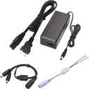 Lvyinyin UL Power Adapter US Wall Plug for LED Lights, 120V ac to 12V dc 2A, 24 Watts, 5521 (5.5 x 2.1 mm) Cable with On/Off Switch, Black