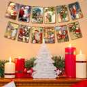 3 x Christmas Banner Vintage Xmas Decor Paper Banner Sign Xmas Home Office Retro Decor Banners for Christmas Party Fireplace Wall Window Holiday Party Decorations