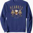 Snoopy Peanuts Tree Farm Christmas Retro Style Sweatshirt, Size L