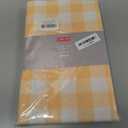 maxmill Round Checkered Tablecloth Spillproof Wrinkle Free Heavy Weight Gingham Table Cloth for Circular Table Buffalo Plaid for Buffet Banquet Parties Holiday Dinner 70 Inch Yellow and White