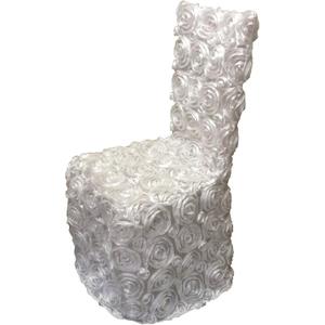 White Rosette Banquet Chair Cover for Wedding