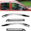 94975Y Chrome Side Window Visor Wind Vent Deflector,4pcs Outside Mount Style Sun Rain Guards for 2015-2022 Ford F150/F250/F350 Super Duty Crew(Supercrew) cab