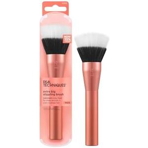 Real Techniques Extra Big Stippling Brush, Large Makeup Brush for Liquid & Cream Foundation, BB/CC Cream, Skin Tints, XL Oversized Brush, Cruelty-Free, Synthetic Bristles, 2 Pack