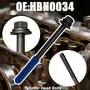 HBHO034 10 Pcs Cylinder Head Bolts Set Compatible with Honda Civic 1.7L Models (2001-2005) Replaces OE: HBHO034