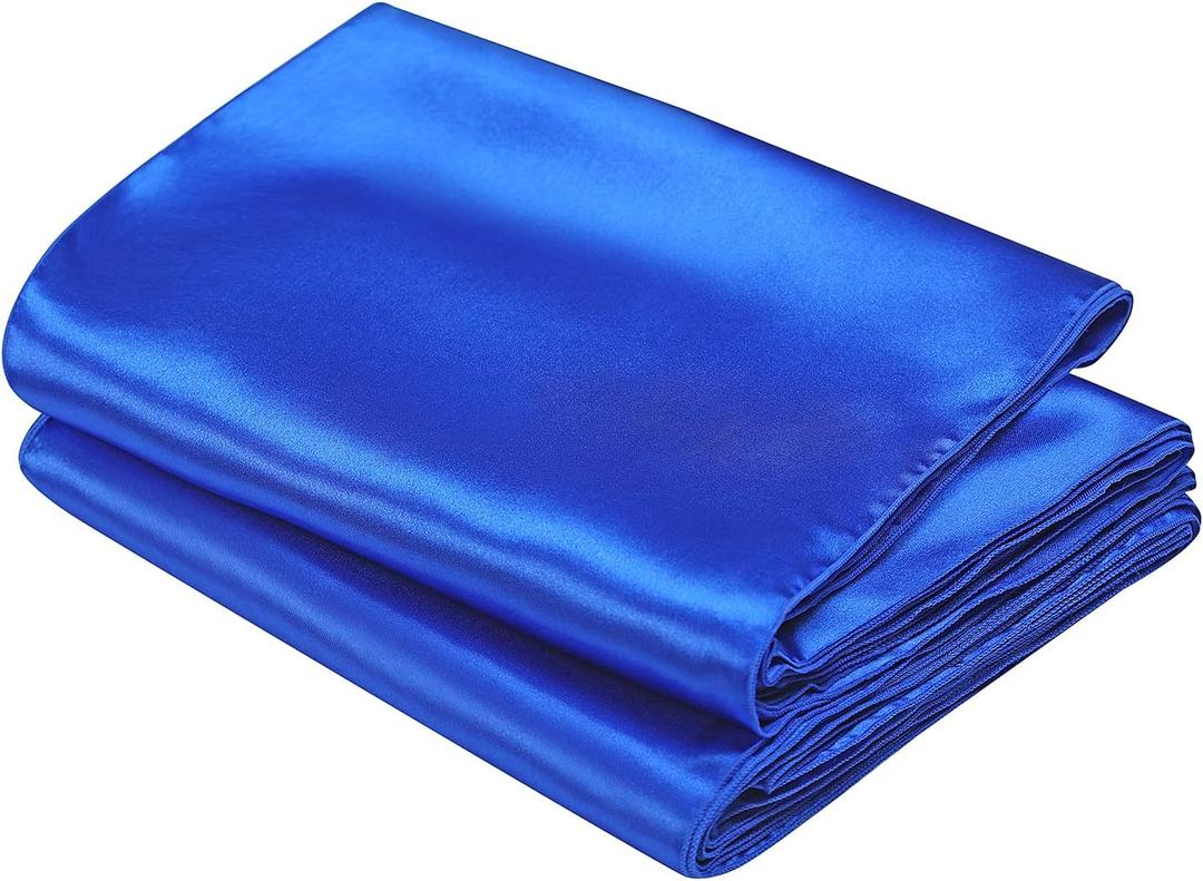 SiinvdaBZX 3 Pcs Royal Blue Satin Table Runner 12 x 108 inches Long, Bright Smooth Satin Wedding Table Runner Decorations for Birthday Parties, Buffet, Banquets, Graduations, Engagements