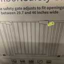 Cumbor 29.7-46" Baby Gate for Stairs, Toddler Safety Essentials for The House, Auto Close Dog Gate for Doorways, Mom's Choice Awards Winner-Easy Install Pressure Mounted Pet Gates for Dogs, White