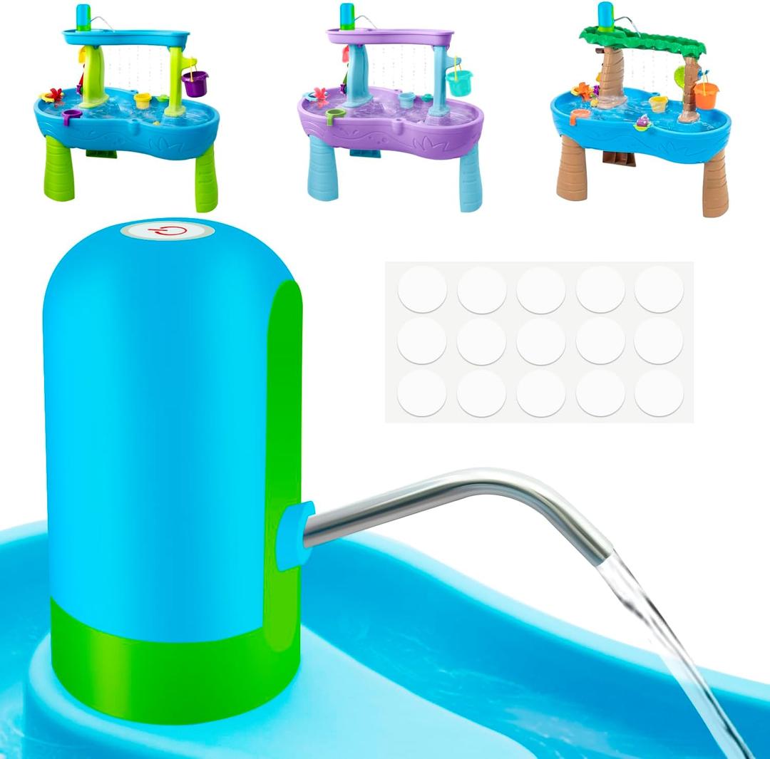 Ultimate Water Table Pump: 3 Hours of Non-Stop Fun Rechargeable Battery Powered Water Pump for Toddlers Water Play Sand Table Toys Accessories Summer Outdoor Game Toys for Kids Blue