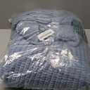 Chunky Knit Blue Throw Blanket for Couch Soft Cozy Large Thick Knitted Throw Blankets for Sofa Bed Cute Decorative Throw Blanket for Living Room, 60"x 80", Light Blue