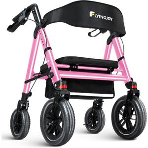 Heavy-Duty Walkers for Seniors with seat,450Lb Bariatric Rollator Walker