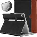 DTTO for iPad 9.7 Inch 5th/6th Generation 2018/2017 Case with Apple Pencil Holder, Premium Leather Folio Stand Cover Case for Apple iPad 9.7 inch, Also Fit iPad Pro 9.7/Air 2/Air - Black Brown