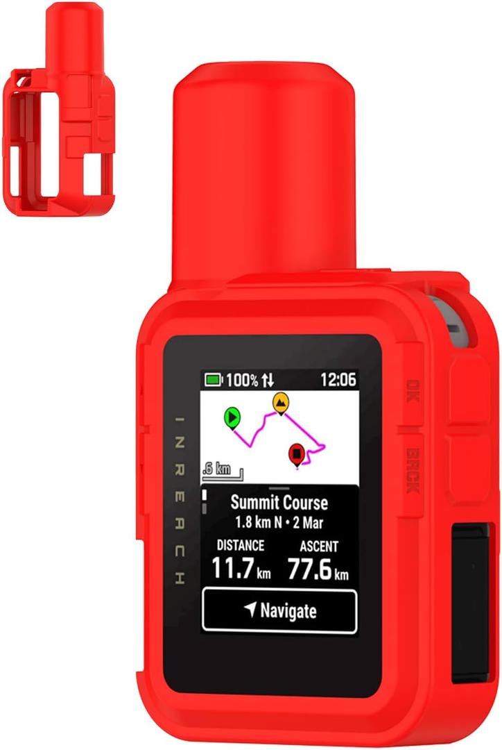 for Garmin inReach Mini 3 Plus Protective case, Shockproof Waterproof Lightweight Silicone Protective, Red