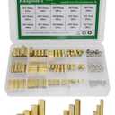 Raogoodcx 360pcs M2 M3 M4 Male Female Brass Spacer Standoff Screw Nut Assortment Kit with Box