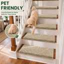RORA Bullnose Stair Treads for Wooden Steps,Indoor,14Pcs,Beige