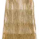 Qiylii Kid Girls Sequin Fringe Tassel Dress Sleeveless Dance Twirly Dresses Sparkly Latin Dress Concert Outfit Gift Children (8-9 Years, Gold)