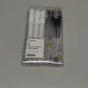 Grabie Black & White Extra Fine Tip Acrylic Paint Marker Set, 6 Pack, 0.7mm Acrylic Paint Pens for Highlights and Fine Details on Drawings, Rock Painting Glass Canvas Wood, White Highlight Markers