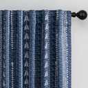 MEETSKY Navy Blue Blackout Curtains 84 inch Length - Farmhouse Boho Printed 95% Room Darkening Thermal Insulated Drapes for Bedroom Living Room, Back Tab, 50" Wide Each Panel, 2 Panels