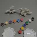 Ferthor Fun Dragon Toys DIY Painting Dragon Kit,Kids Arts Crafts Set with 13 Color Educational Toy to Paint Your Own Christmas Gift for Boys Girls 3 4 5 6 7 8 9 Year Old(3 Dinosaurs)