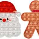 Christmas 2 Pack Pop Bubble Fidget Sensory Toys,Santa Claus&Gingerbread Man Squeeze Sensory Toys, Christmas Novelty Gifts for Kids, Stress Relief and Anti-Anxiety Tools for Kids and Adults