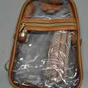 PACKISM Clear Bag for Stadium Events - Clear Crossbody Bag for Women Stadium Bag Sling Bag for Concert Sport Detachable Strap (05_Striped Brown)