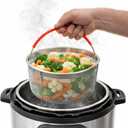 Original Salbree Steamer Basket for 6 qt quart Instant Pot Accessories, Stainless Steel Strainer and Insert fits IP Insta Pots, Instapot, Other Pressure Cookers, with Silicone Handle
