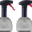 Evo Mini Oil Sprayer Bottle | Non-Aerosol for Olive Oil, Cooking Oils, Vinegars | 8-Oz Capacity | Rotatable Nozzle | Gourmet Cooking Tools - Food-Safe Materials - Charcoal, Set of 2