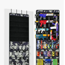 Merjrod Over the Door Organizer for Toy Guns,Toy Gun Storage and gun accessories, Toys Storage Door Hanger with Pockets and Slots for Kids Rooms, Game Rooms (Black)