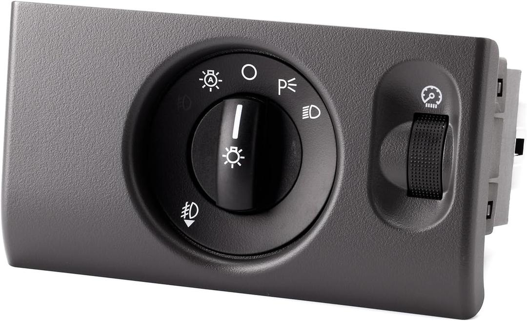 Headlight Switch Fog Light Switch for 2005-2006-2007-2008 Ford F150,2006-2007 Lincol Mark LT, Headlamp Dimmer Control Low Beam Instrument Panel Knob 5L3Z11654CAB,SW7344,1S9939