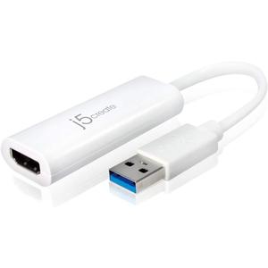 j5create USB to HDMI Multi-Monitor Adapter Supports 1080p 2048 x 1152 @ 32 bits | USB 3.0 with 2.0 Support | Adapter is Compatible with Both Mac & Windows (JUA254)