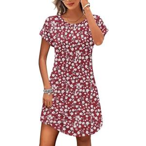 PLOKNRD Women's Casual Dress Summer Short Sleeve T-Shirt Dress Crew Neck Basic Dresses 2025, 2XL