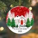 4 x 2025 New Home Ornament, First Christmas New House Ornament, Housewarming Gifts New Home, Acrylic Hanging Christmas Ornament First House Gift for Women Housewarming Xmas Tree Holiday Decoration