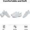 White Cheer Shoes for Girls Womens Cheer Shoes Youth Girls Cheerleading Shoes Competition Gear Dance Tennis Sports Training Athletic Comfortable Flats Breathable Soft Kids Cheer Sneakers (4.5)