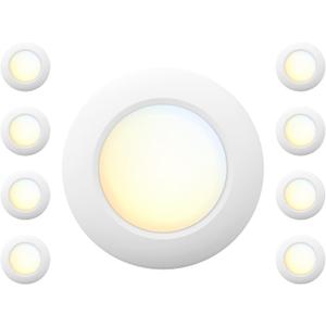 8 Packs 6 Inch 5CCT Field Selectable LED Low Profile Recessed & Surface Mount Disk Light, Round, 15W, 920 Lumens, CRI80, 27K-30K-35K-40K-50K, Driverless, Dimmable, ETL & Wet Listed, White