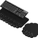 Laborio Cloud Wrist Rest for Keyboard and Mouse for Desktop, PU Leather Cloud Computer Keyboard Stand with Mouse Pad, Key Board Wrist Support Riser, Angle Adjustable Arm Rest(Black)