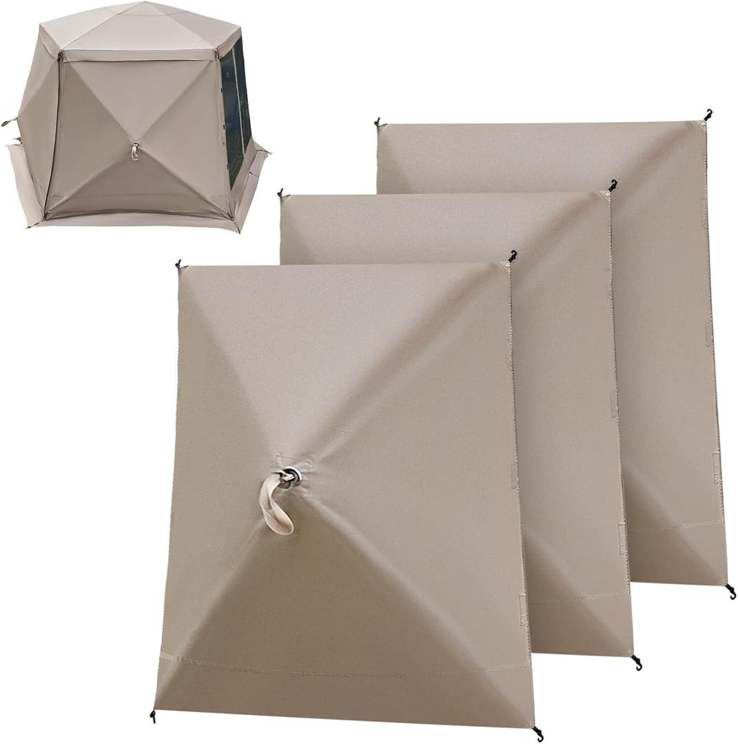 EVER ADVANCED Wind Panels for Pop up Gazebos, Rain Proof Screen Panels, 2000mm Water Resistant Screen Room Panel, Wind Proof Screen Panels, Three Pack