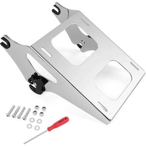 Benlari Thicker Tour Pack Mount Detachable 2-Up Trunk Tour Pack Mounting Rack Fit for Harley Davidson Touring Street Glide Road King Road Glide Electra Glide 2014-2024 (Chrome)