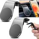 2PCS Mobile Phone Navigation Magnetic Bracket, Navigation Bracket Phone Holder, L Type 360° Rotatable Car Phone Mount Magnetic Phone Holder Strong Magnet Mount for Any Smartphone (Silver)