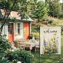 2 x Colorful Floral Garden Flag 12.5 x 18 Inch Spring Welcome Garden Flag Double Sided Farmhouse Flowers Yard Flags for Outdoor Seasonal Porch Lawn Decor (Yellow)