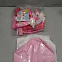 33Pcs Pet Doctor Kit for Toddlers, Pretend Vet Play Set with Cat Toy, Stethoscope, Dress Up Costume & Carrying Bag, Role Play Toys, Christmas Birthday Gifts for Ages 3 4 5-8 Year Old Boys Girls, Pink with Cat Toy