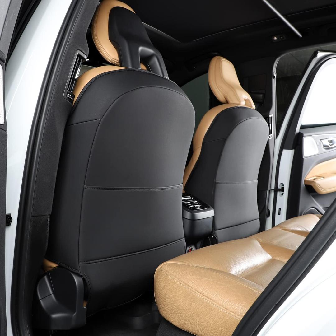 TAIKOO Seat Back Protectors Compatible with Volvo XC90 XC60 S90 S60 V90 V60Back Seat Cover for Kids Reduce Damage to Seats Caused by Footwear Black Set of 2