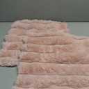 Neelvin Pink Faux Fur Cozy Soft Striped Decorative Throw Pillow Covers 16x16 inch Set of 2,Velvet Pillowcase Cushion Case for Sofa Couch