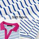 ZESICA Womens Striped Long Sleeve Tops Oversized Sweatshirt V Neck Loose Fit Tunic Tops Spring Casual Blouses (M)