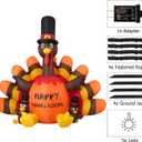 Onory 6FT Thanksgiving Inflatables Outdoor Decoration, Inflatable Turkey Blow Up with Built-in LEDs for Thanksgiving Party Indoor Outdoor Yard Garden Lawn Dcor
