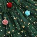 Toddler Girl Christmas Dress Green Xmas Tree Shiny Star Pompom Embroidery Tulle Tutu Princess Dress Holiday Photo (Green) 2-3Y
