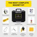 1320LBs Complete Magnet Fishing Kit | Double Sided Fishing Magnet Kit with Case | Includes Strong Neodymium N52 Magnets, Durable 65ft Rope, Carabiner, Gloves, Grappling Hook & Carry Case